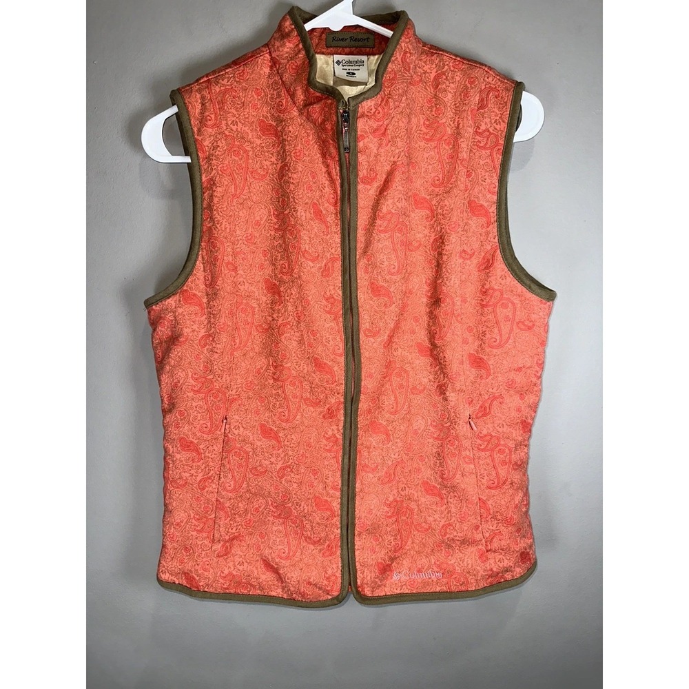 COLUMBIA Women's Small River Resort Full Zip Vest LINED PAISLEY